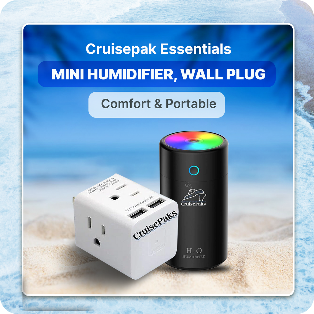 Cruise Essentials Mini Humidifier, Wall plug Bundle