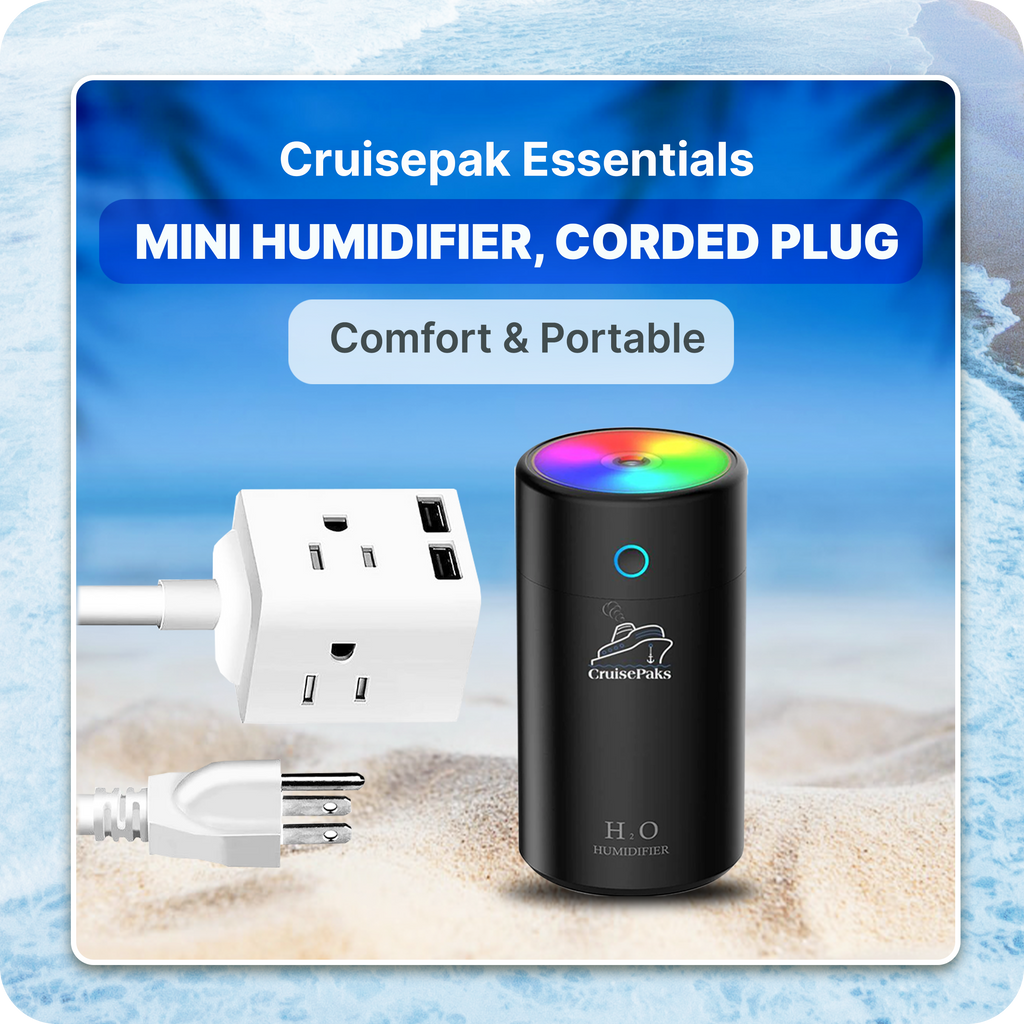Cruise Essentials Mini Humidifier and Corded plug Bundle