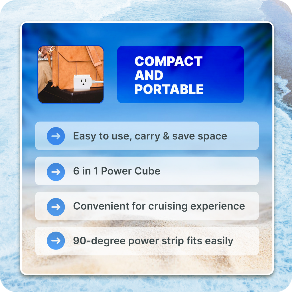 Cruise Essentials Portable Fan, Corded plug, Fan bag Bundle