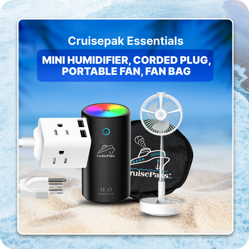 Cruise Essentials Mini Humidifier Corded plug Portable Fan Cruise Packing List