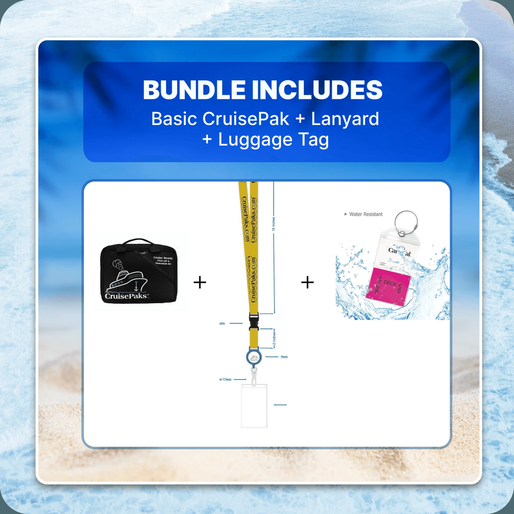 Cruise Essentials | Basic | Bundle | 1 + Lanyard | Luggage Tag