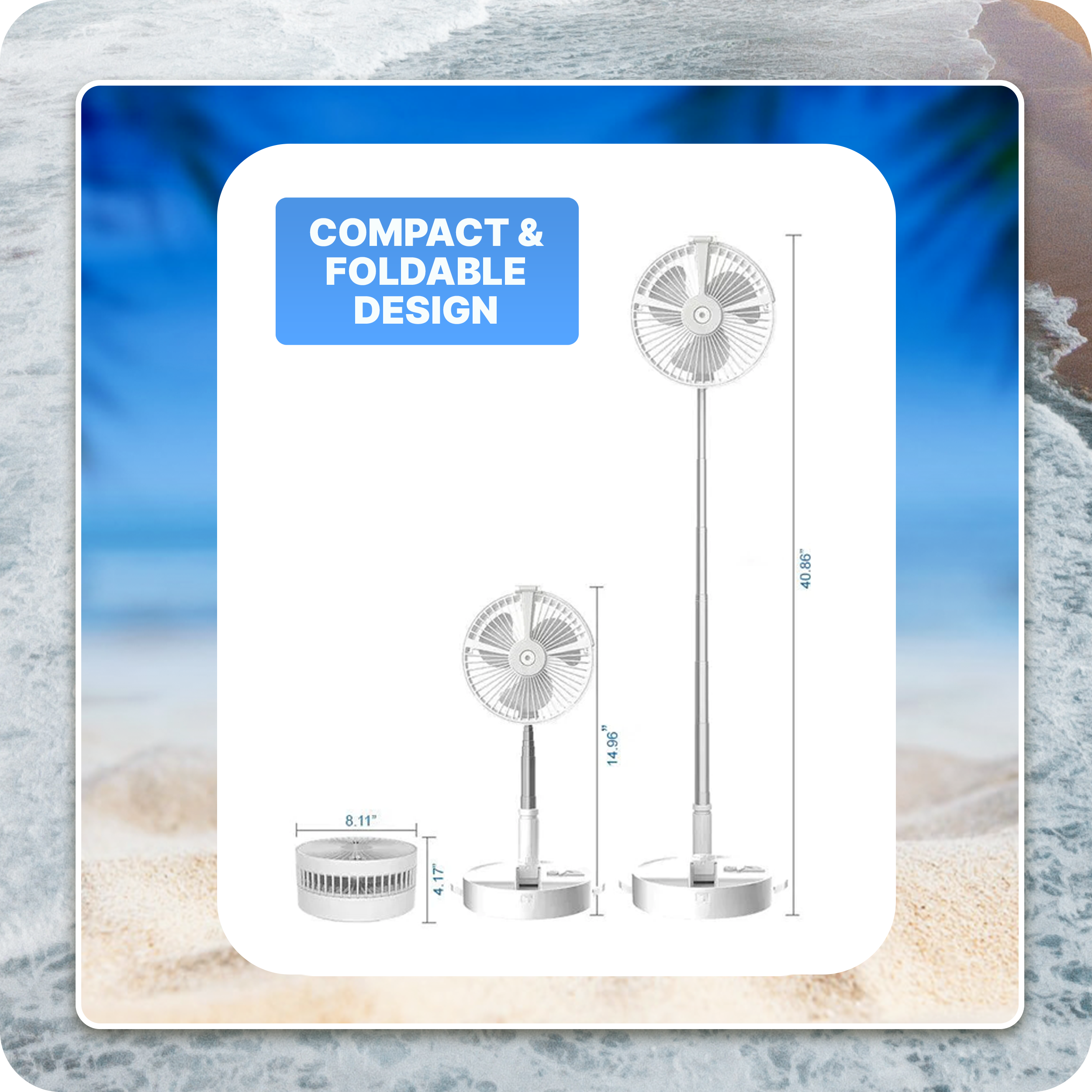 Adjustable USB Rechargeable LED Humidification Foldable Fan Telescopic Desk  Stand Portable Mini Folding Fan - China Foldable Fan and Electric Fan price
