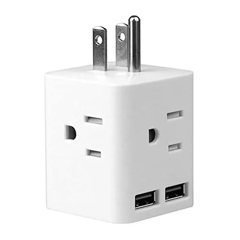 Multi Plug Outlet Adapter for Travel | 2 USB | 4 AC Plugs | Cruise Ship  Approved - CruisePaks