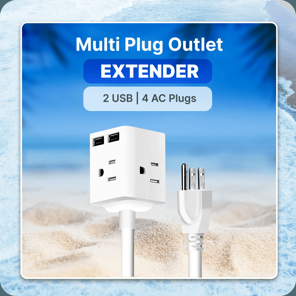 Multi Plug Outlet Extender | 2 USB | 4 AC Plugs